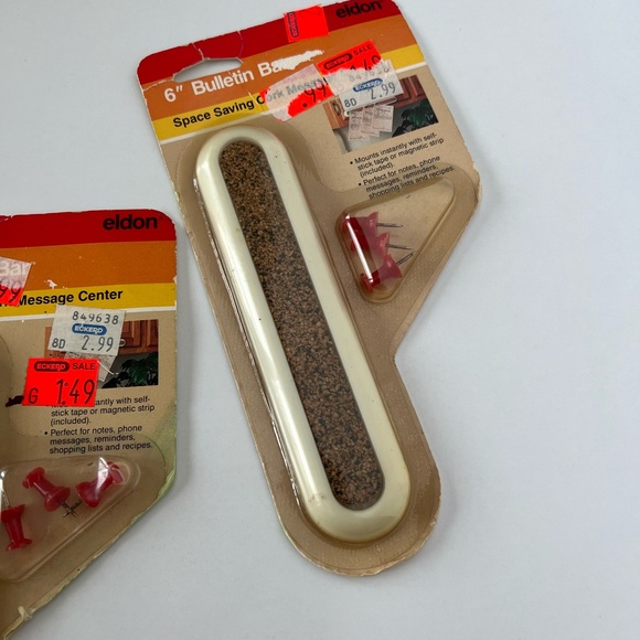 NWT 2 Vintage 6" Bulletin Cork Bar 1990 Push Pin - Picture 3 of 4